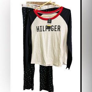 Tommy Hilfiger Women’s Patriotic Lounge Wear Set. Long Sleeves  Round Neck